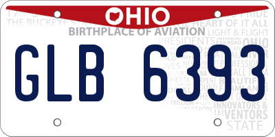 OH license plate GLB6393