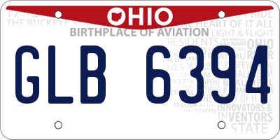 OH license plate GLB6394