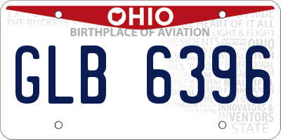 OH license plate GLB6396