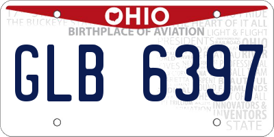 OH license plate GLB6397