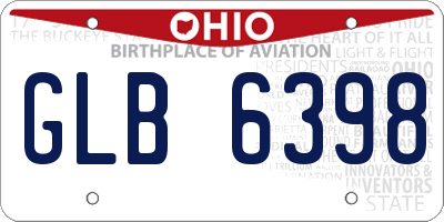 OH license plate GLB6398