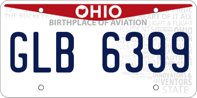 OH license plate GLB6399