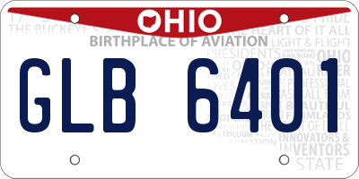 OH license plate GLB6401