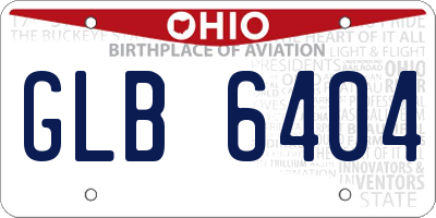 OH license plate GLB6404