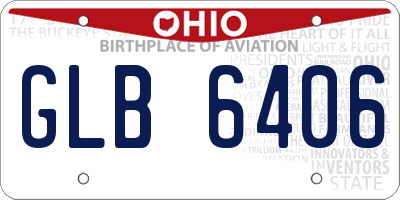 OH license plate GLB6406