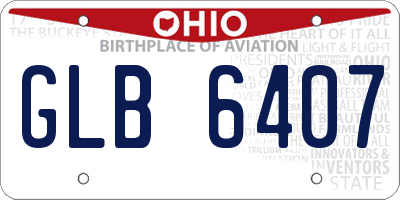 OH license plate GLB6407