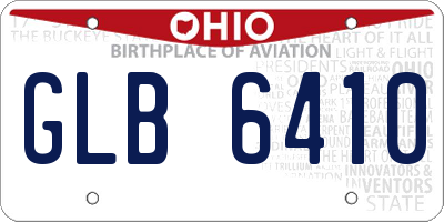 OH license plate GLB6410
