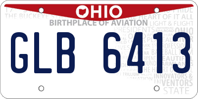OH license plate GLB6413