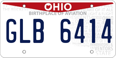 OH license plate GLB6414