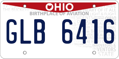 OH license plate GLB6416