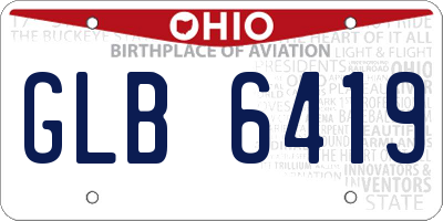 OH license plate GLB6419