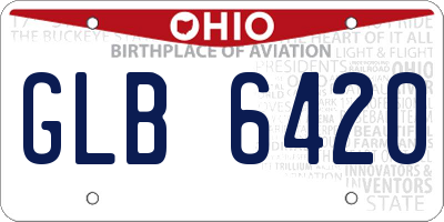 OH license plate GLB6420