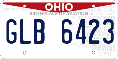 OH license plate GLB6423