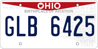 OH license plate GLB6425