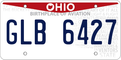 OH license plate GLB6427