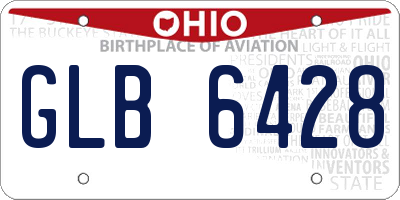 OH license plate GLB6428