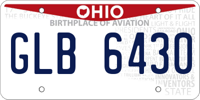 OH license plate GLB6430