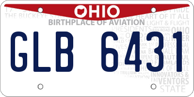 OH license plate GLB6431