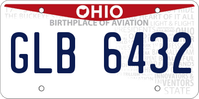OH license plate GLB6432