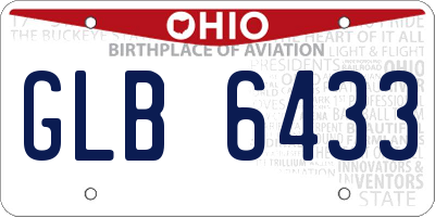 OH license plate GLB6433