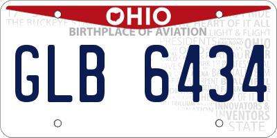 OH license plate GLB6434