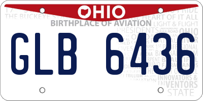 OH license plate GLB6436