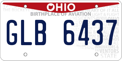 OH license plate GLB6437