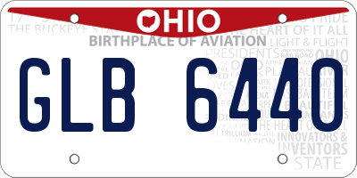 OH license plate GLB6440