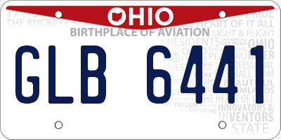 OH license plate GLB6441