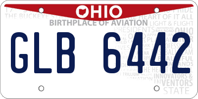OH license plate GLB6442