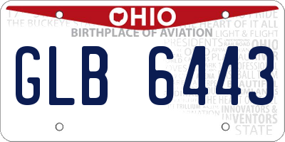 OH license plate GLB6443