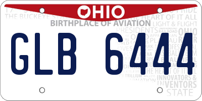 OH license plate GLB6444