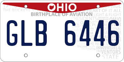 OH license plate GLB6446