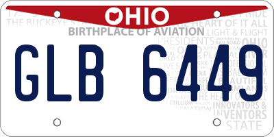 OH license plate GLB6449