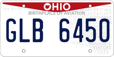 OH license plate GLB6450