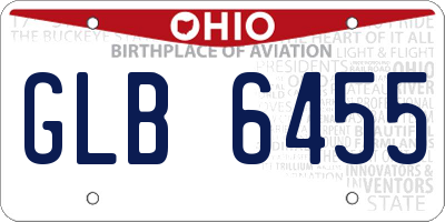 OH license plate GLB6455