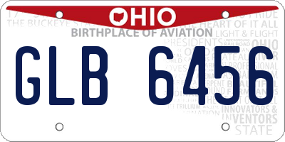 OH license plate GLB6456