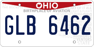 OH license plate GLB6462