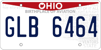 OH license plate GLB6464