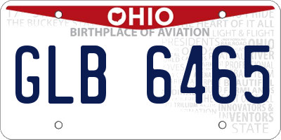 OH license plate GLB6465