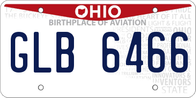 OH license plate GLB6466
