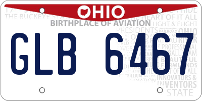 OH license plate GLB6467
