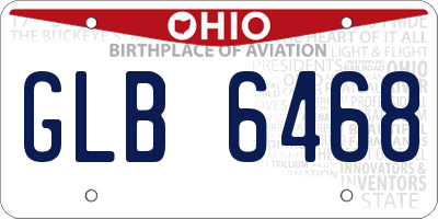 OH license plate GLB6468
