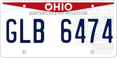 OH license plate GLB6474