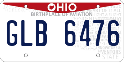 OH license plate GLB6476