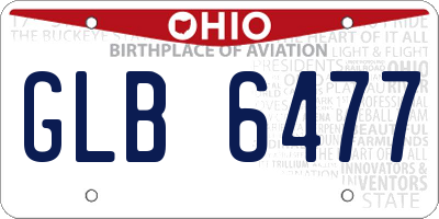 OH license plate GLB6477