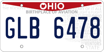 OH license plate GLB6478