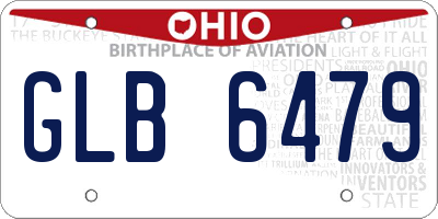 OH license plate GLB6479
