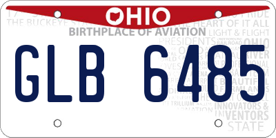 OH license plate GLB6485