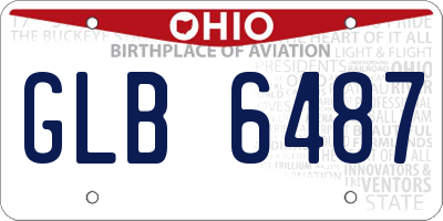 OH license plate GLB6487